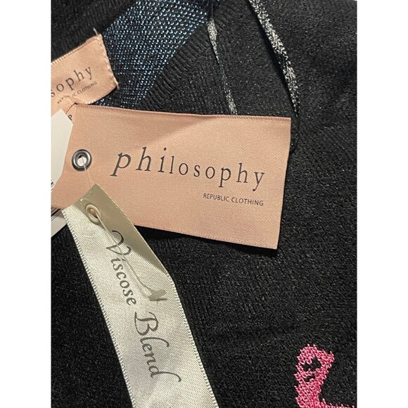 Philosophy Republic Clothing Leopard Print Black Sweater Womens Small - Picture 8 of 9